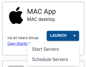 desktop launch menu