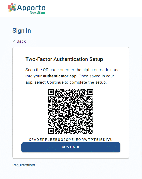 multi-factor authentication setup QR code