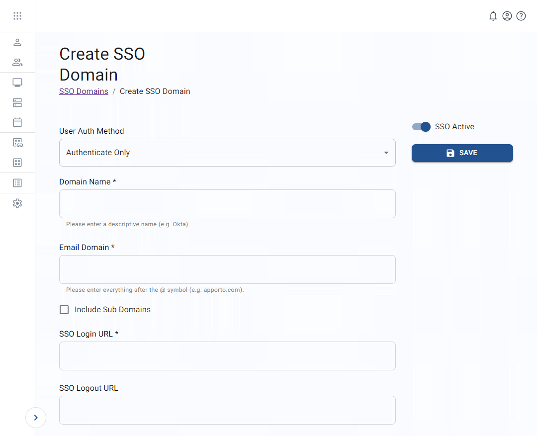 create an SSO domain