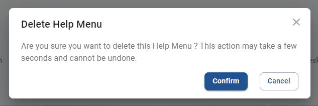 delete help menu pop-up