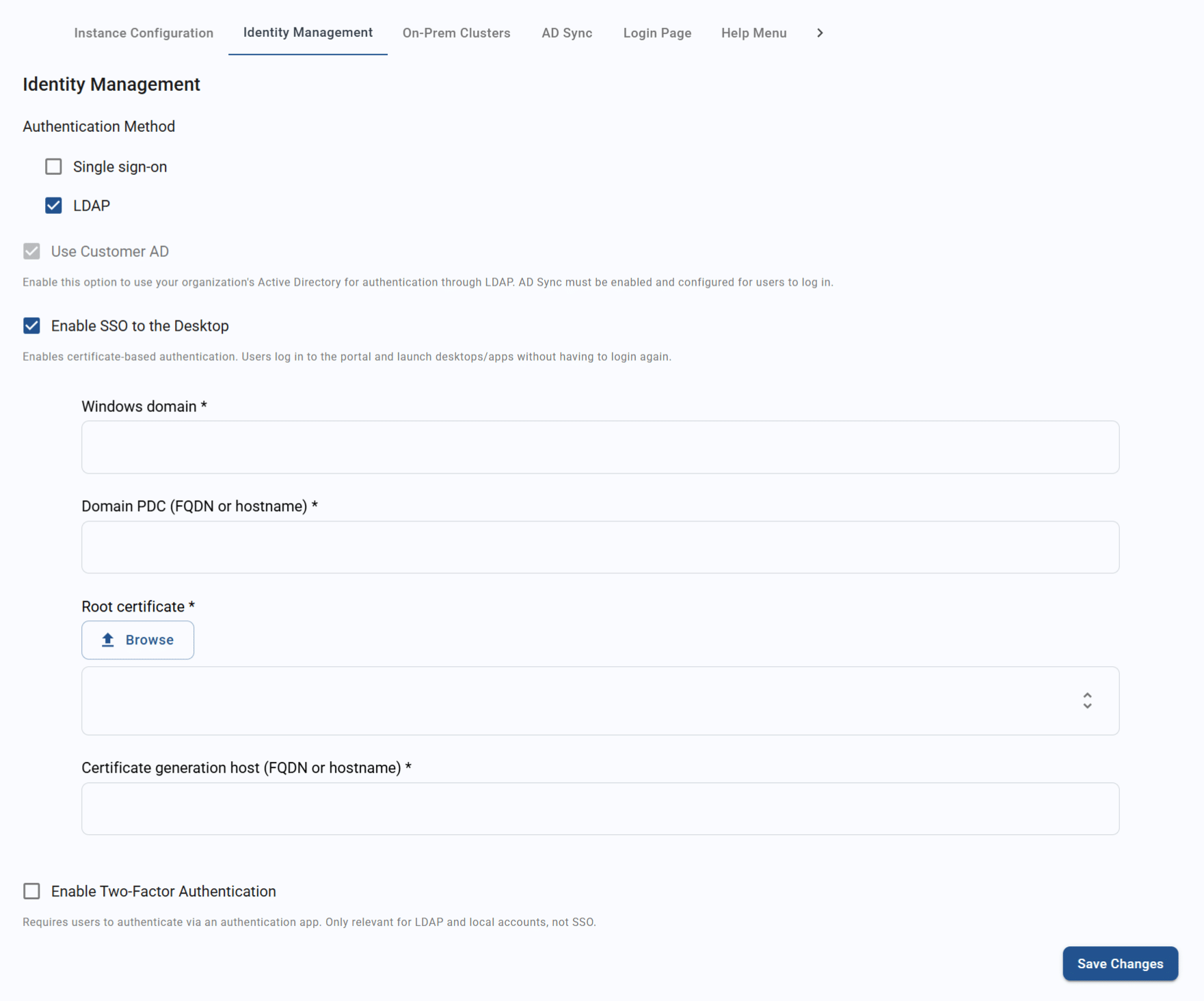 SSO to the desktop feature