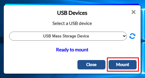 "ready to mount" message after selecting a USB device